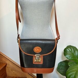 Dooney & Bourke Black and Brown All-Weather Leather Surrey Carrier Bag